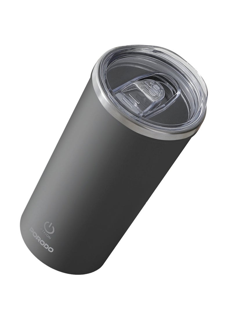porodo Auto-Stirring Insulated Mug 400ml with IPX6 Waterproof / BPA Free / Anti-Slip Base / Magnetic USB Charging / Double-Wall Insulated Mug - Black - Image 1